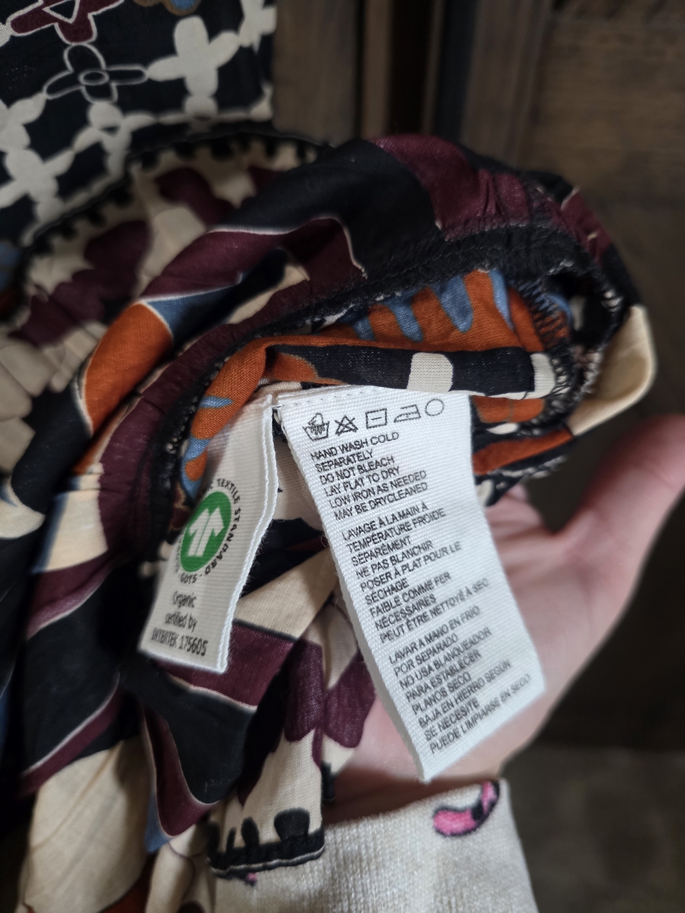 Cleobella Black Cream and Orange Geometric Tie-Waist Maxi Dress - Picture 5 of 5